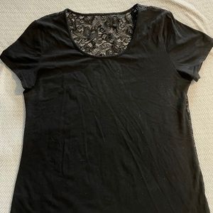 Black lace T-shirt